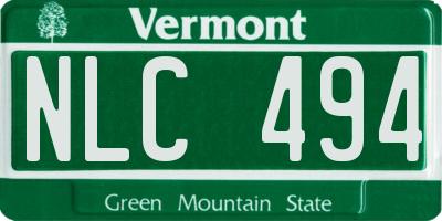 VT license plate NLC494