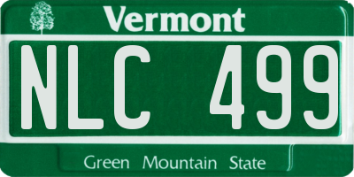 VT license plate NLC499