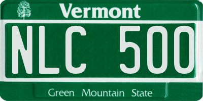 VT license plate NLC500
