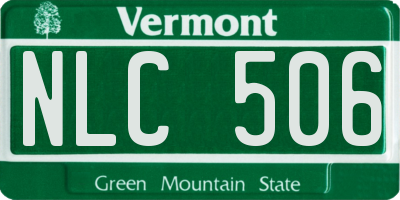 VT license plate NLC506