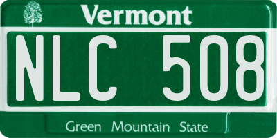 VT license plate NLC508