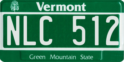 VT license plate NLC512