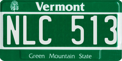 VT license plate NLC513