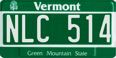 VT license plate NLC514