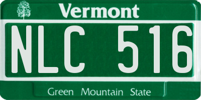 VT license plate NLC516