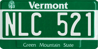VT license plate NLC521