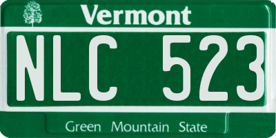 VT license plate NLC523