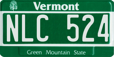 VT license plate NLC524