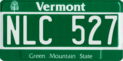 VT license plate NLC527
