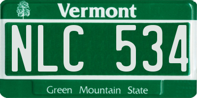 VT license plate NLC534
