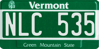 VT license plate NLC535