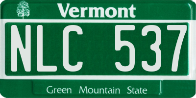 VT license plate NLC537