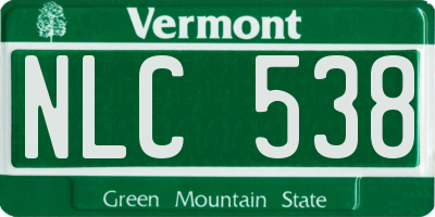 VT license plate NLC538