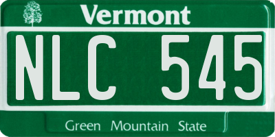 VT license plate NLC545