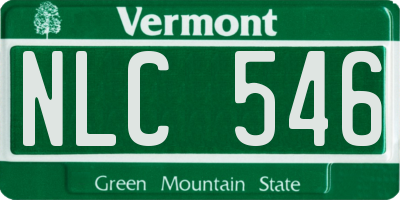 VT license plate NLC546