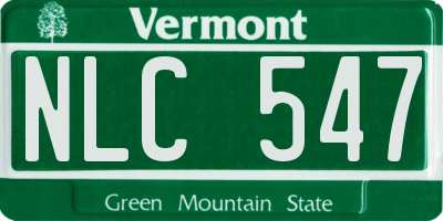 VT license plate NLC547