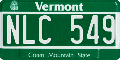 VT license plate NLC549