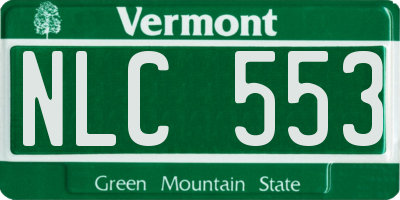 VT license plate NLC553