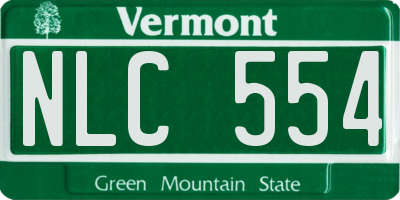 VT license plate NLC554
