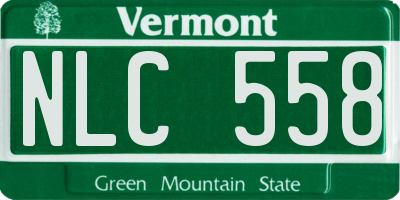 VT license plate NLC558