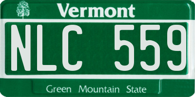 VT license plate NLC559
