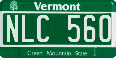 VT license plate NLC560
