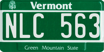 VT license plate NLC563