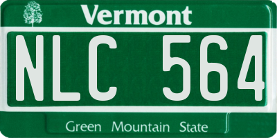 VT license plate NLC564