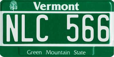 VT license plate NLC566
