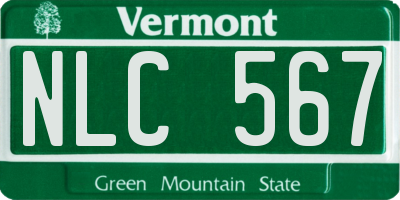 VT license plate NLC567