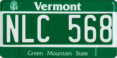 VT license plate NLC568