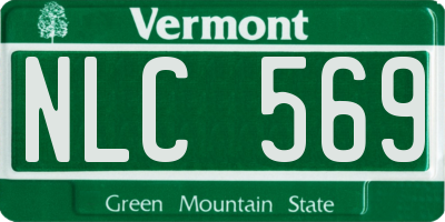 VT license plate NLC569