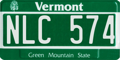 VT license plate NLC574