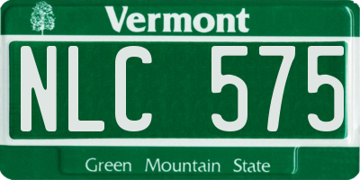 VT license plate NLC575