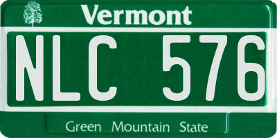 VT license plate NLC576