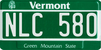 VT license plate NLC580
