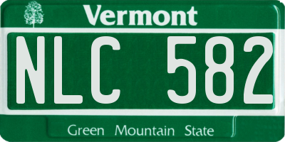 VT license plate NLC582
