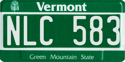 VT license plate NLC583