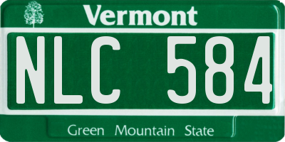 VT license plate NLC584