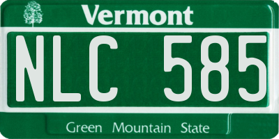 VT license plate NLC585