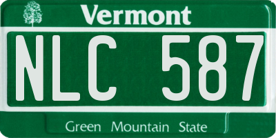 VT license plate NLC587