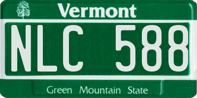 VT license plate NLC588