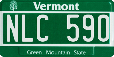 VT license plate NLC590