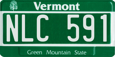 VT license plate NLC591