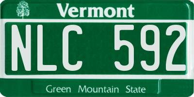 VT license plate NLC592