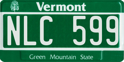 VT license plate NLC599