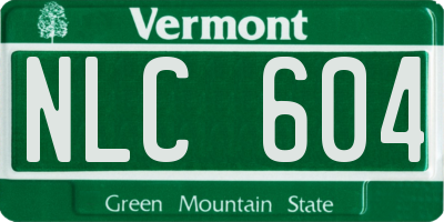 VT license plate NLC604