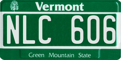 VT license plate NLC606