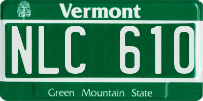 VT license plate NLC610