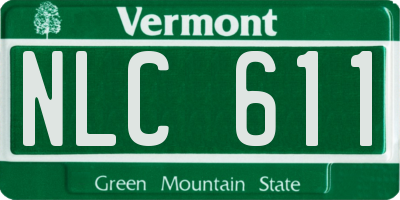 VT license plate NLC611